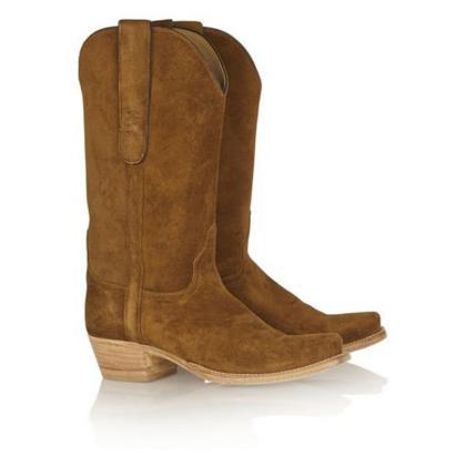 Handmade Camel Suede Pure Leather Cowboy Boot For..